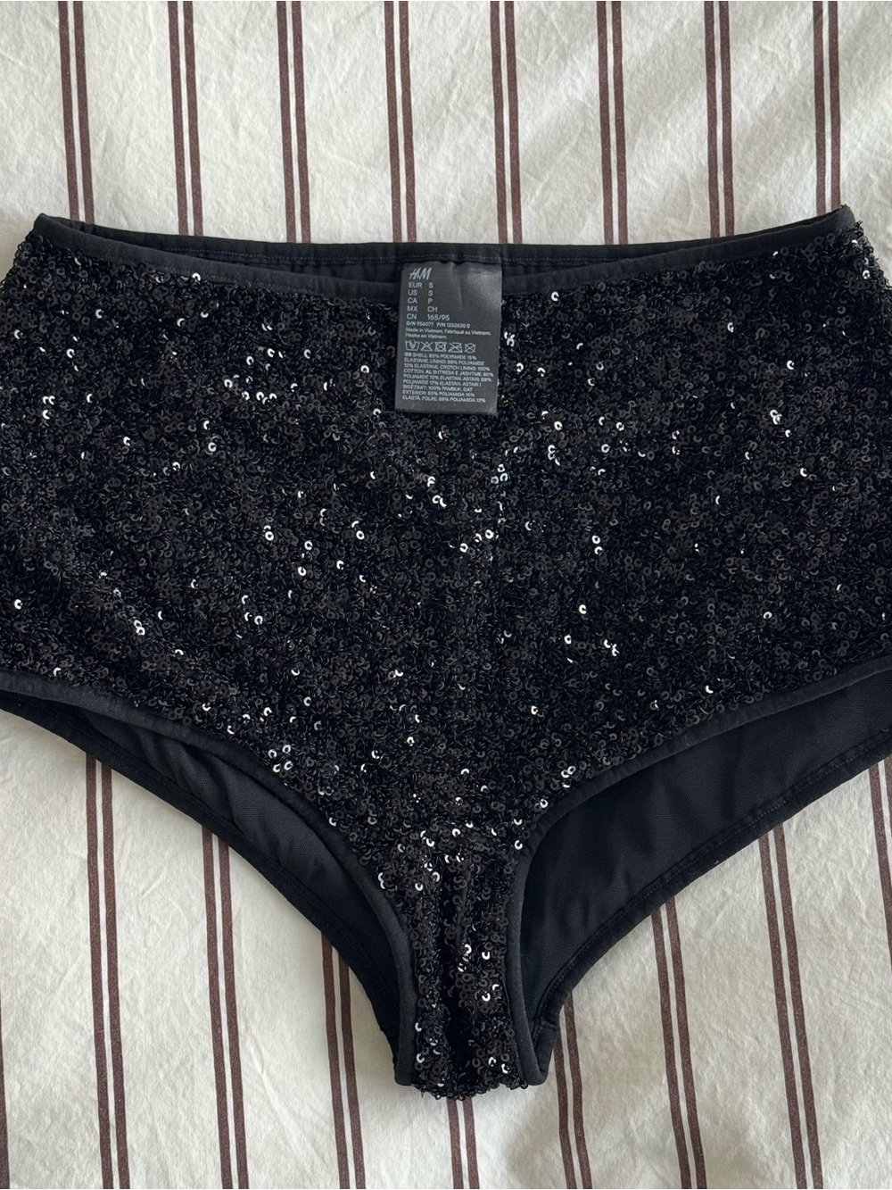 H&M Black Sequin High-Waist Panty